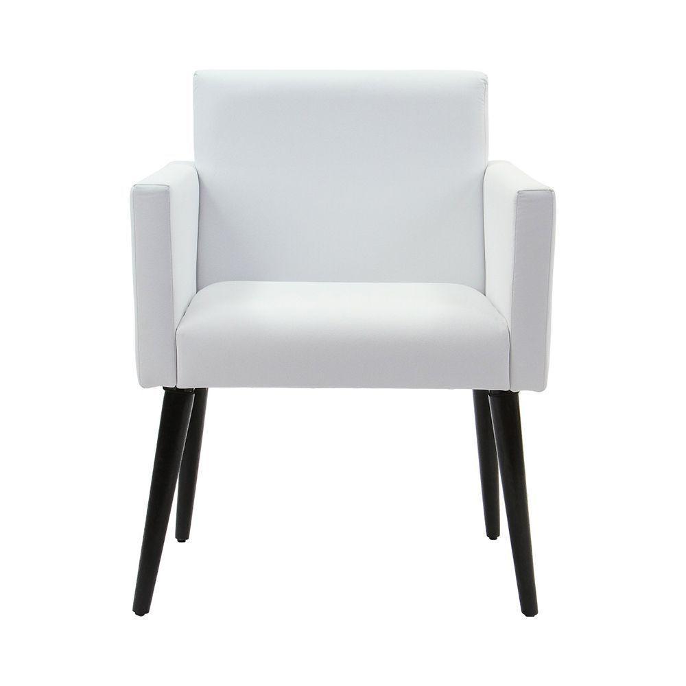 Poltrona Luca Sala De Recepção Em Tecido Sintético - Branco - Cor: Branco - 6