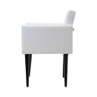 Poltrona Luca Sala De Recepção Em Tecido Sintético - Branco - Cor: Branco - 6