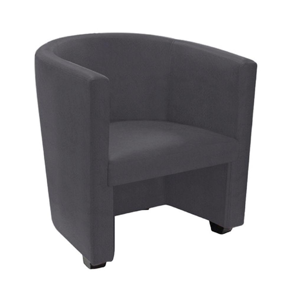 Poltrona Malta Recepção Tecido Suede - Grafite - Cor: Cinza - 1