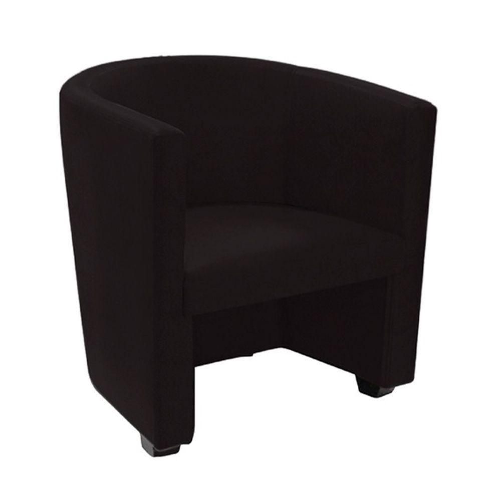 Poltrona Malta Recepção Tecido Suede - Preto - Cor: Preto - 1