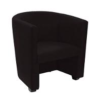 Poltrona Malta Recepção Tecido Suede - Preto - Cor: Preto - 1