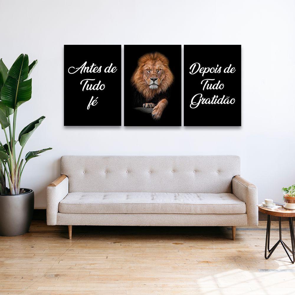 Conjunto De Quadros Trio Fé E Gratidão - 4