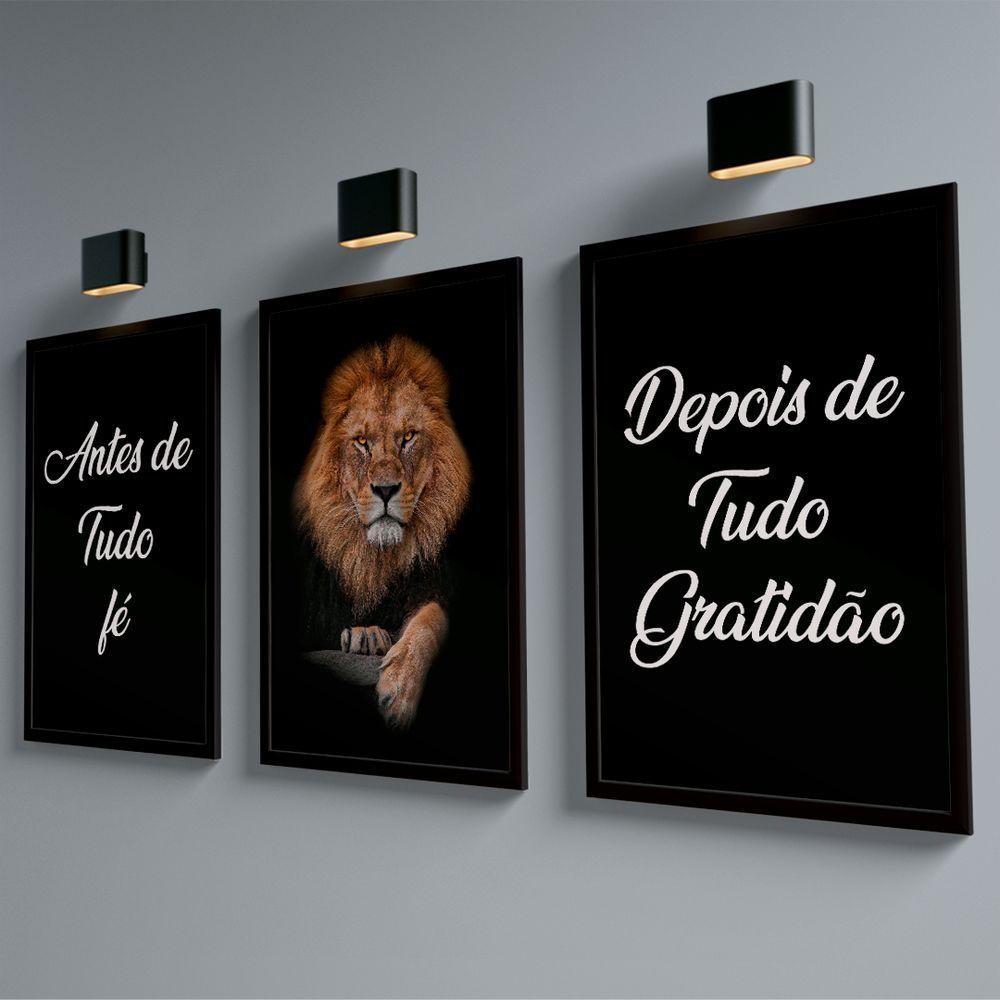 Conjunto De Quadros Trio Fé E Gratidão - 1