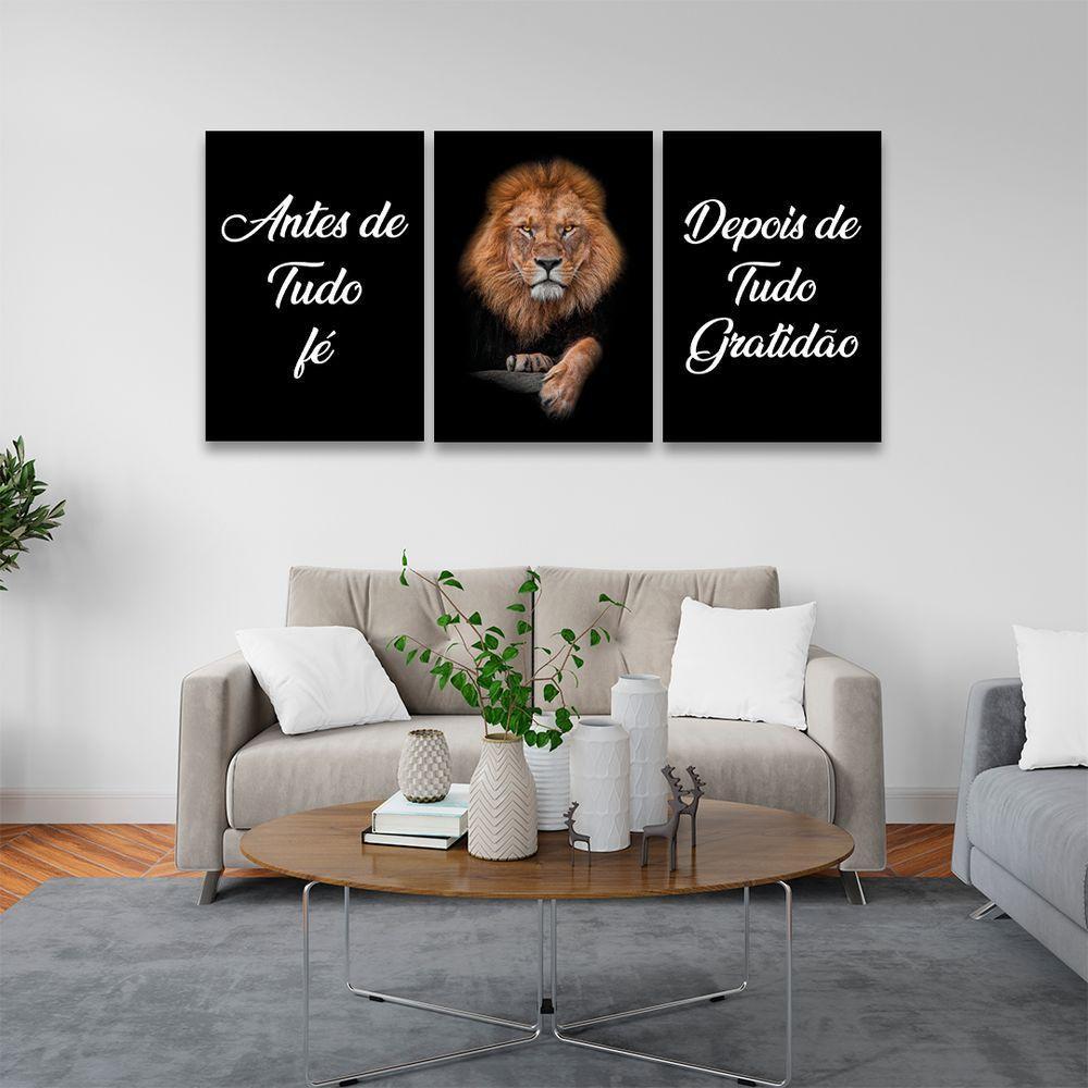 Conjunto De Quadros Trio Fé E Gratidão - 3