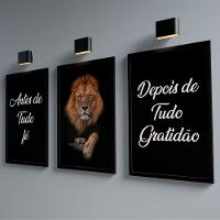 Conjunto De Quadros Trio Fé E Gratidão - 1