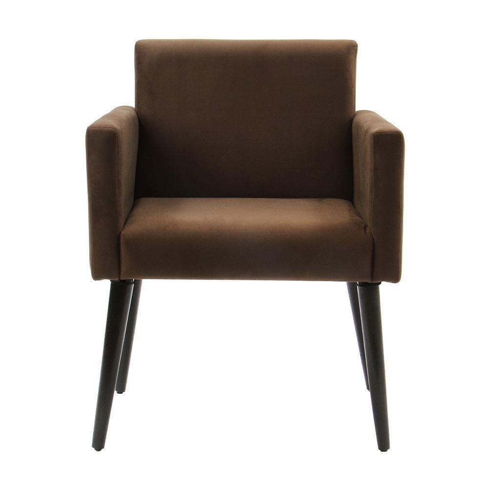 Poltrona Retrô Decorativa Luca Tecido Suede - Marrom - Cor: Marrom - 5