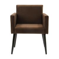 Poltrona Retrô Decorativa Luca Tecido Suede - Marrom - Cor: Marrom - 5