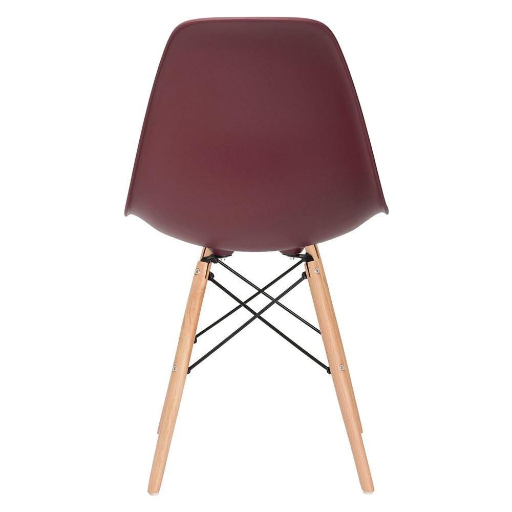 Kit - Mesa De Jantar Retangular Eames 60 X 120 Cm Preto + 2 Cadeiras Eiffel Dsw Marrom - 5