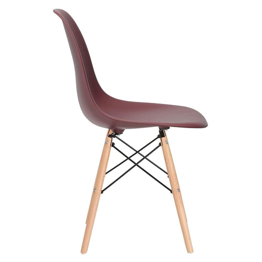 Kit - Mesa De Jantar Retangular Eames 60 X 120 Cm Preto + 2 Cadeiras Eiffel Dsw Marrom - 6
