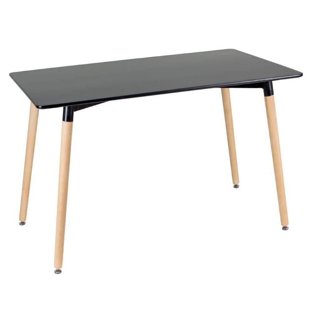 Kit - Mesa De Jantar Retangular Eames 60 X 120 Cm Preto + 2 Cadeiras Eiffel Dsw Marrom - 10