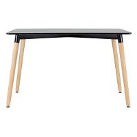 Kit - Mesa De Jantar Retangular Eames 60 X 120 Cm Preto + 2 Cadeiras Eiffel Dsw Marrom - 8