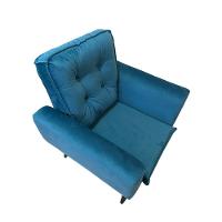 Poltrona Saturno Para Sala De Estar Quarto Escritório Tecido Suede - Azul Turquesa - Cor: Azul - 3