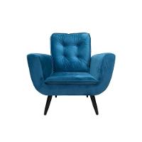 Poltrona Saturno Para Sala De Estar Quarto Escritório Tecido Suede - Azul Turquesa - Cor: Azul - 4