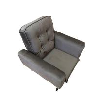 Poltrona Saturno Para Sala De Estar Quarto Escritório Tecido Suede - Cinza Escuro - Cor: Cinza