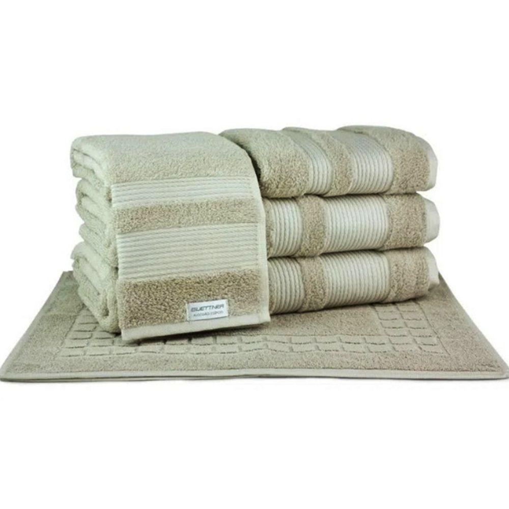 Jogo De Toalha Buettner 5 Peças Algodão Egípcio Palha - 1