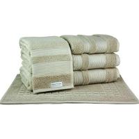 Jogo De Toalha Buettner 5 Peças Algodão Egípcio Palha - 1