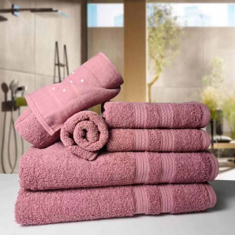 Jogo De Toalhas 4 Banhos 4 Rostos 4 Pisos Grande Grossa Bege+rosê - 2