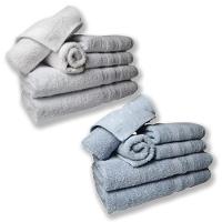 Jogo De Toalhas 4 Banhos 4 Rostos 4 Pisos Grande Grossa Branco+azul - 1