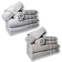 Jogo De Toalhas 4 Banhos 4 Rostos 4 Pisos Grande Grossa Branco+cinza - 1