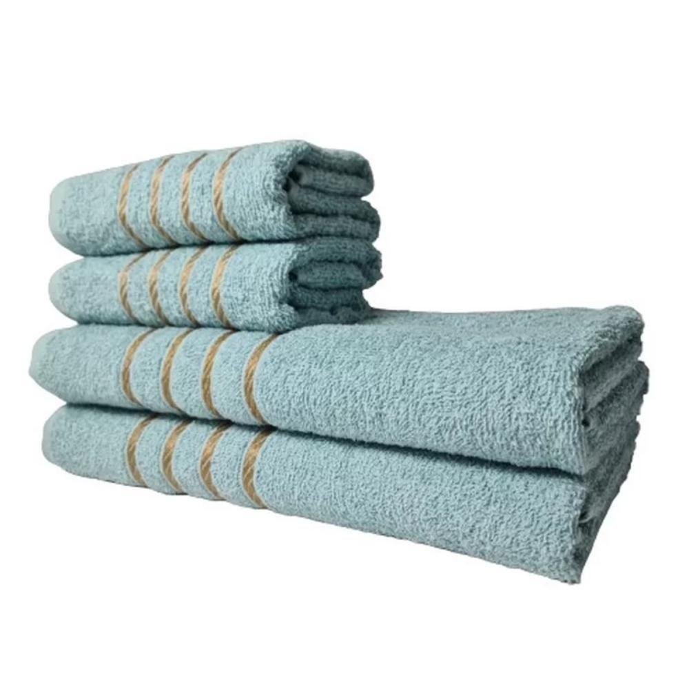 Kit 4 Toalhas 2 Banho 2 Rosto Dubai 100% Algodão Verde - 1