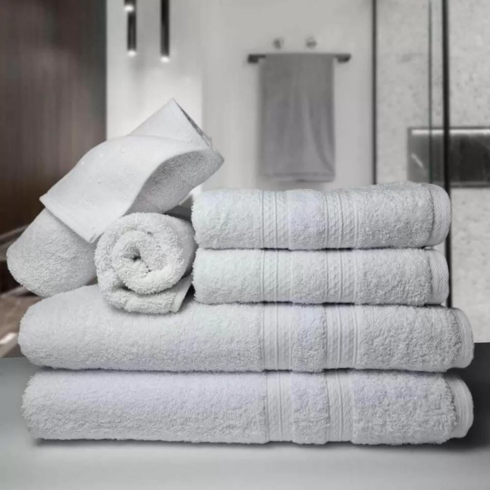 Jogo Toalhas 2 Banhos 2 Rostos 2 Pisos Grande Grossa Branco - 3