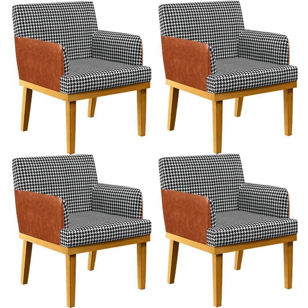 Kit 04 Poltronas Base Mel Beatriz Couríssimo Camel - 1