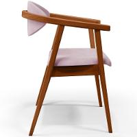 Kit 02 Poltronas Decorativas Para Sala De Estar Jantar Cecília L02 Suede Rosê - 7