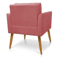Kit 2 Poltronas Aline Suede Pés Palito Castanho - D'rossi Cor Rose - 5
