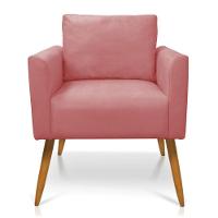 Kit 2 Poltronas Aline Suede Pés Palito Castanho - D'rossi Cor Rose - 7