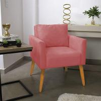 Kit 2 Poltronas Aline Suede Pés Palito Castanho - D'rossi Cor Rose - 8