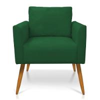 Kit 2 Poltronas Aline Suede Verde Pés Palito Castanho - D'rossi - 7