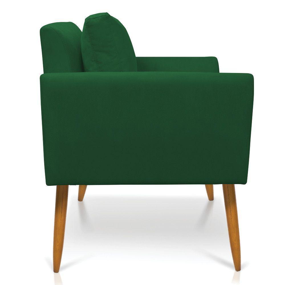Kit 2 Poltronas Aline Suede Pés Palito Castanho - D'rossi Cor Verde - 6