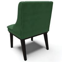 Kit 2 Poltronas Base Fixa De Madeira Veludo Verde/Preto - 2