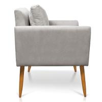 Kit 2 Poltronas Aline Veludo Pés Palito Castanho - D'rossi Cor Cinza - 6