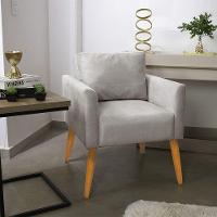 Kit 2 Poltronas Aline Veludo Pés Palito Castanho - D'rossi Cor Cinza - 8