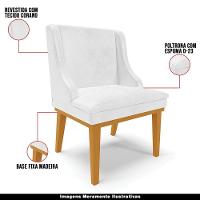 Kit 2 Poltronas Base Fixa De Madeira Branco Brilho/Castanho - 7