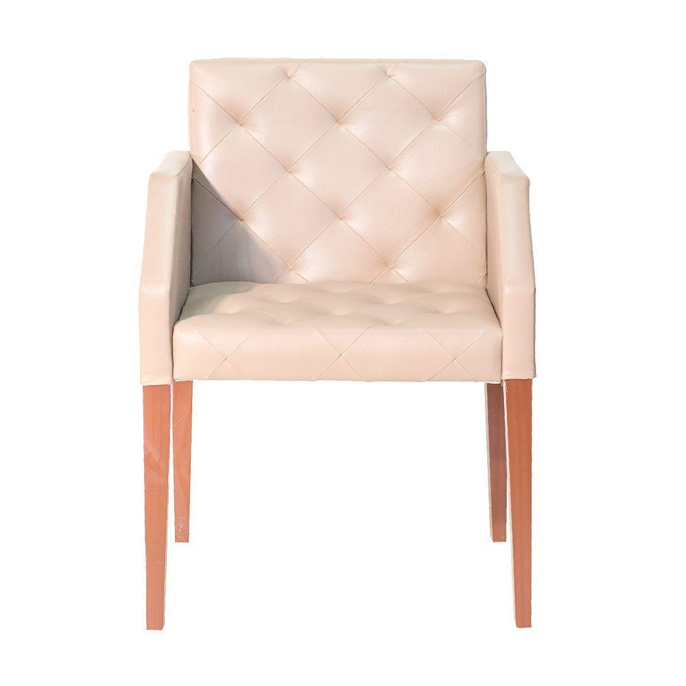 Kit 4 Poltronas Nina Costura Capitonê - Bege - Cor: Bege - 4