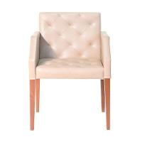 Kit 4 Poltronas Nina Costura Capitonê - Bege - Cor: Bege - 4