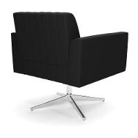 Kit 2 Poltronas Giratória Viena Gomada Suede Base Cromada - D'rossi Cor Preto