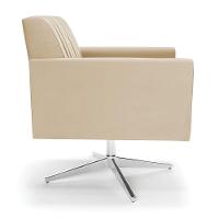 Kit 2 Poltronas Giratória Viena Gomada Corino Bege Base Cromada - D'rossi - 5