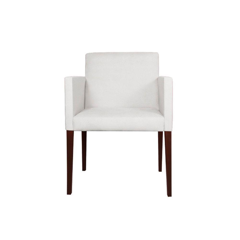 Kit 6 Poltronas Nina Executiva Escritório Sala De Recepção Tecido Sintético - Branco - Cor: Branco - 3