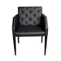 Kit 6 Poltronas Nina Retrô Estilo Capitonê Em Tecido Sintético - Preto - Cor: Preto - 3