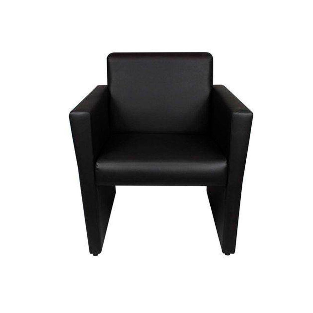 Kit 4 Poltronas Nina Slim 1 Lugar Pé Fechado - Preto - Cor: Preto - 4