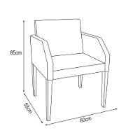 Kit 6 Poltronas Nina Costura Capitonê Em Tecido Sintético - Branco - Cor: Branco - 2