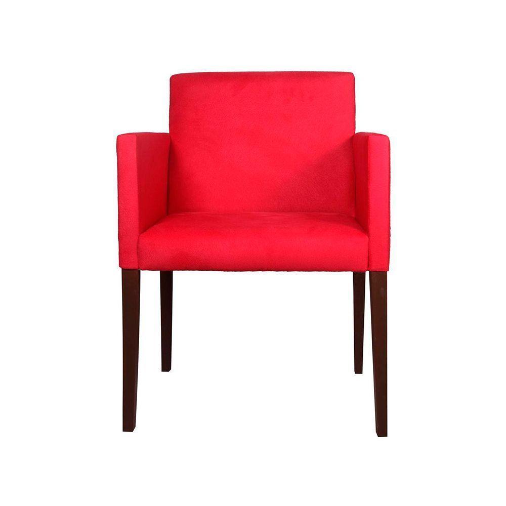 Kit 8 Poltronas Nina Escritório Sala De Recepção Tecido Suede - Vermelho - Cor: Vermelho - 3
