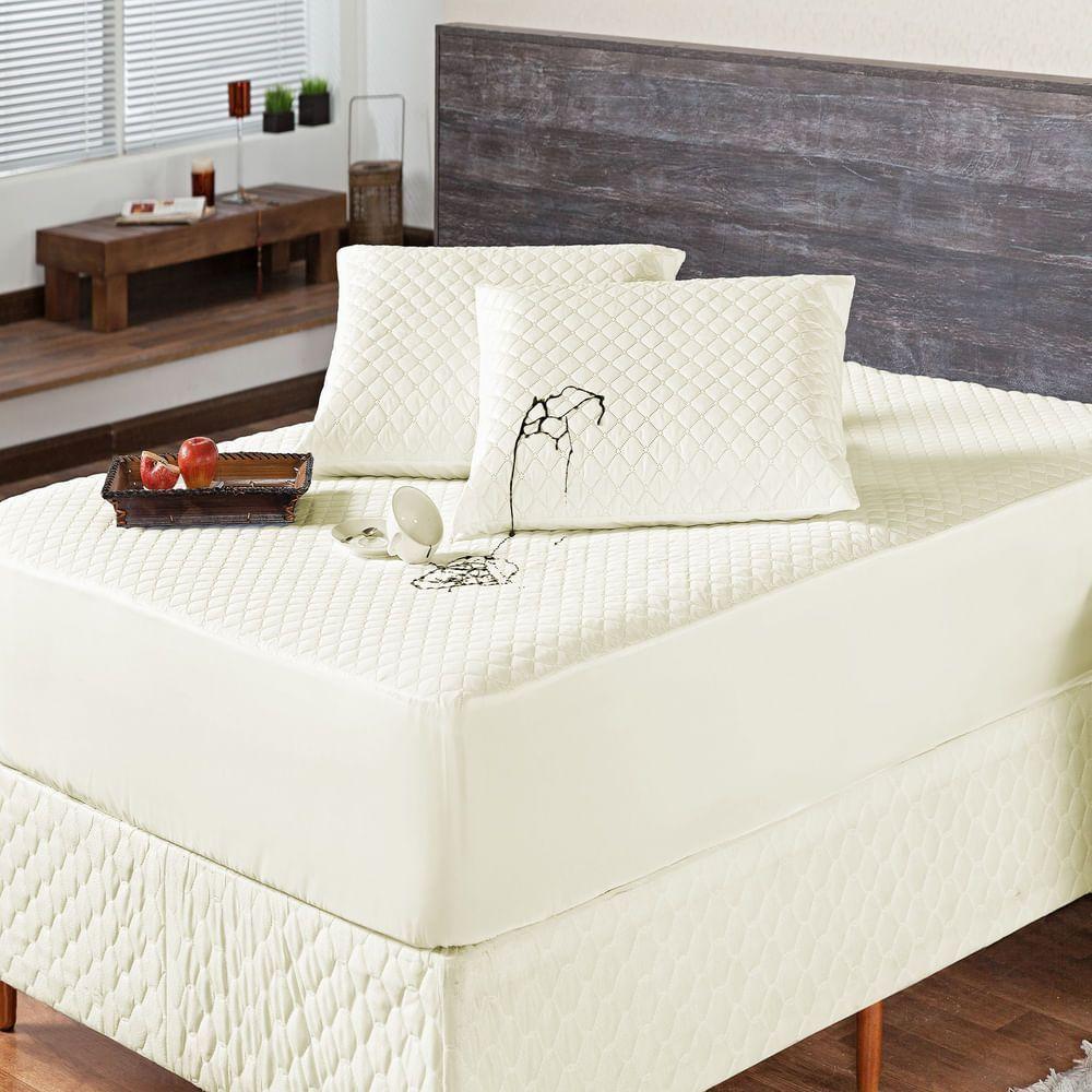Protetor De Colchão Impermeável Matelado Solteiro Palha - 1
