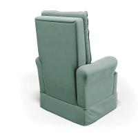 Poltrona De Amamentação Com Balanço E Puff Laura Veludo Verde Turquesa Tb112 Base De Madeira - 8