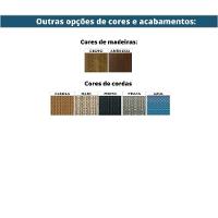 Poltrona Com Braço Évora Linho Bege Madeira Cedro Corda Náutica Redonda Poliéster Rami - 2