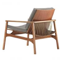 Poltrona Com Braço Ravi Algodão Cinza Madeira Cedro Corda a Poliéster Palha - 2