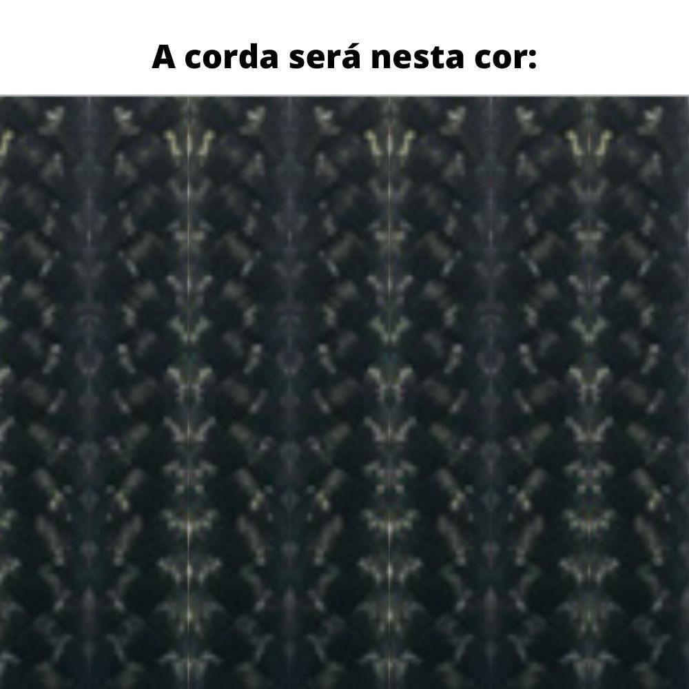 Poltrona Com Braço Mava Algodão Bege Madeira Cedro Corda Plana Poliéster Preta - 9